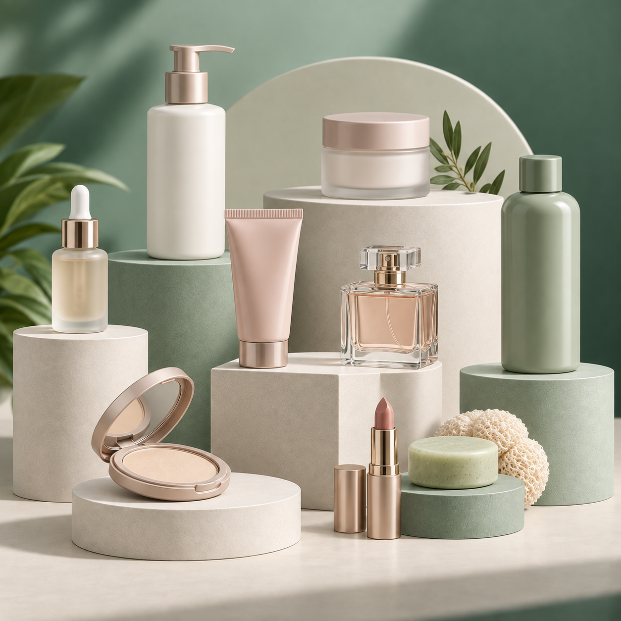 Beauty and Personal Product Bottles on Display