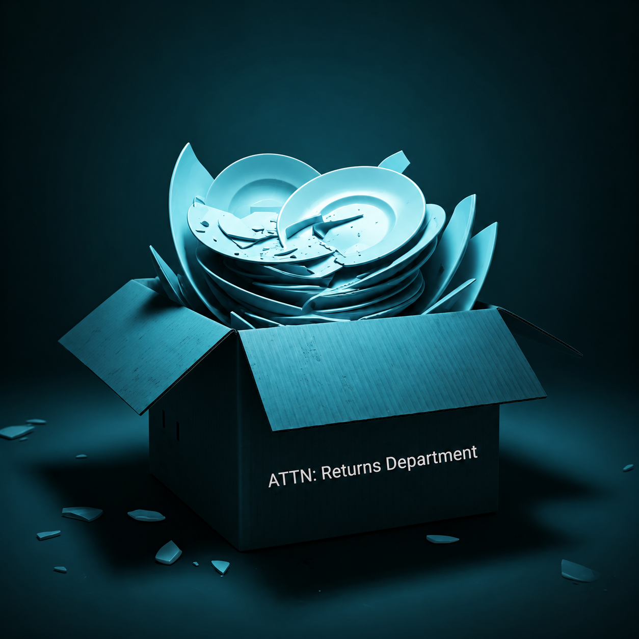 Broken Plates in a Returns Box